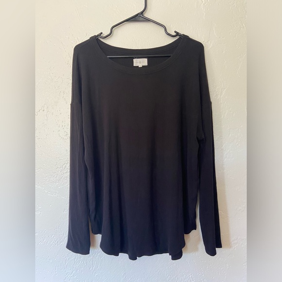 Lou & Grey Black Long Sleeve Pullover Top - comfy - size L - Picture 1 of 3